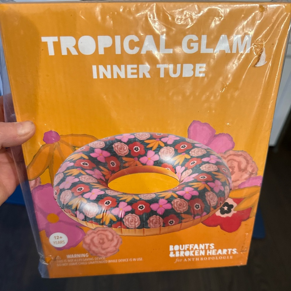 Bouffants & Broken Hearts Floral Inner Tube Anthropologie Tropical Glam New!